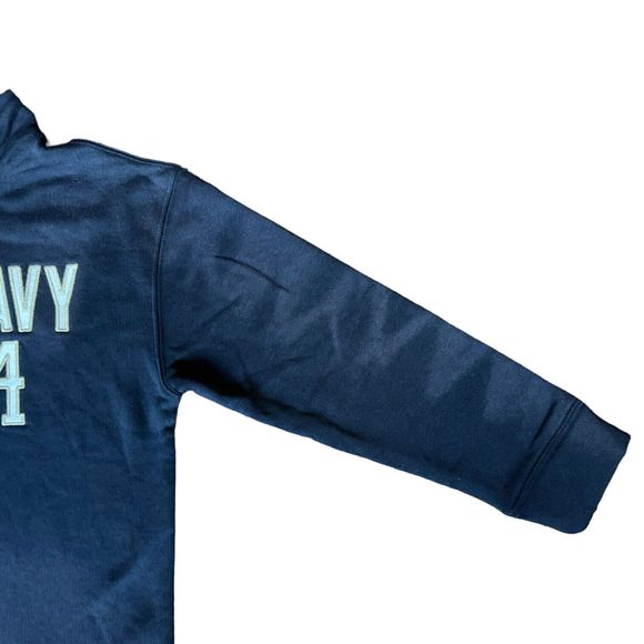 New Old Navy Quarter Zip Pullover Sweatshirt Boys Size M 8 Fleece Blue 1994 Logo - Picture 5 of 9